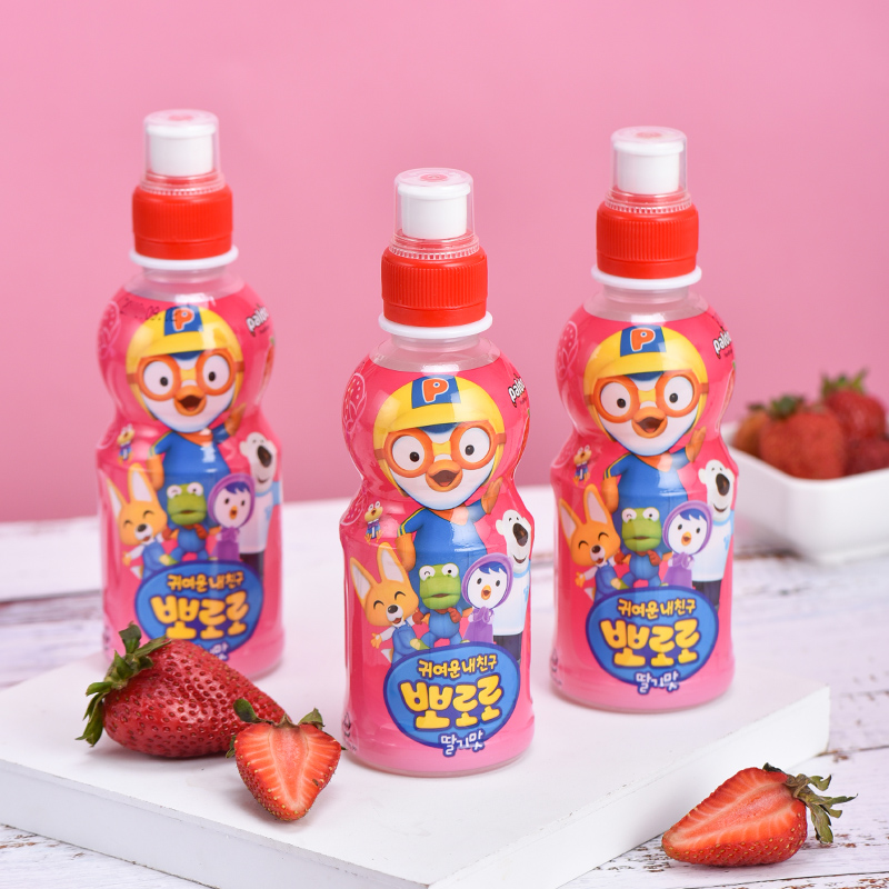 韩国进口 啵乐乐Pororo 儿童果味饮料 草莓味 235ml *6 瓶装