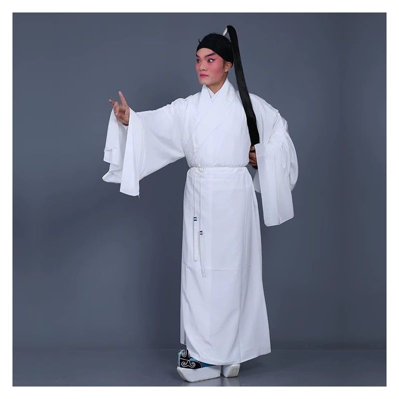 戏装戏曲服装舞台演出古装 许仙戏服书生素道袍 老生褶子素小生衣