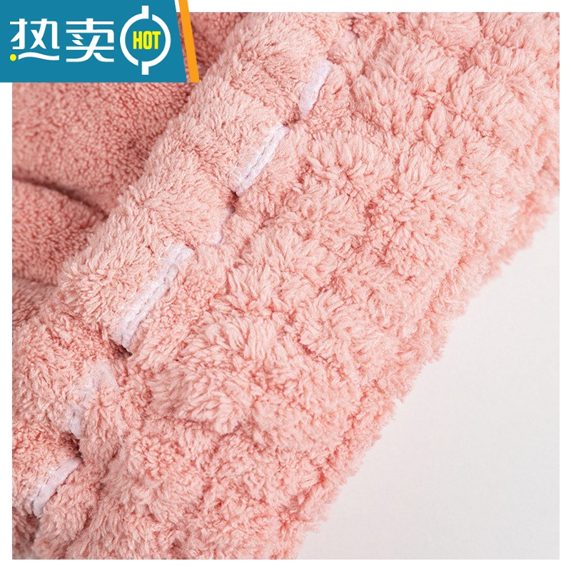 敬平公主干发帽ins吸水速干加厚2021新款女网红可爱浴帽长发 卡其色高清大图