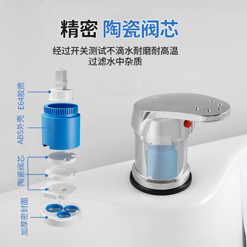 洗头床发廊专用冲水龙头开关美发理发店全铜冷热混合水阀喷头配件- - 【黄铜款】- - A1塑料开关把手