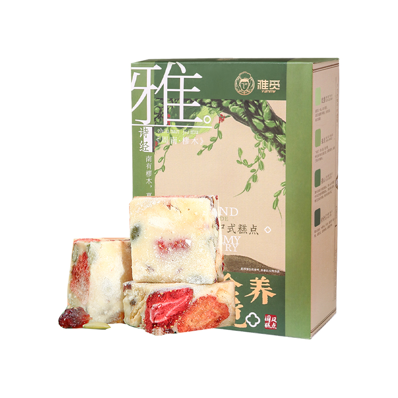 雅觅 草莓奶酪综合 雪花酥 300g/盒高清大图