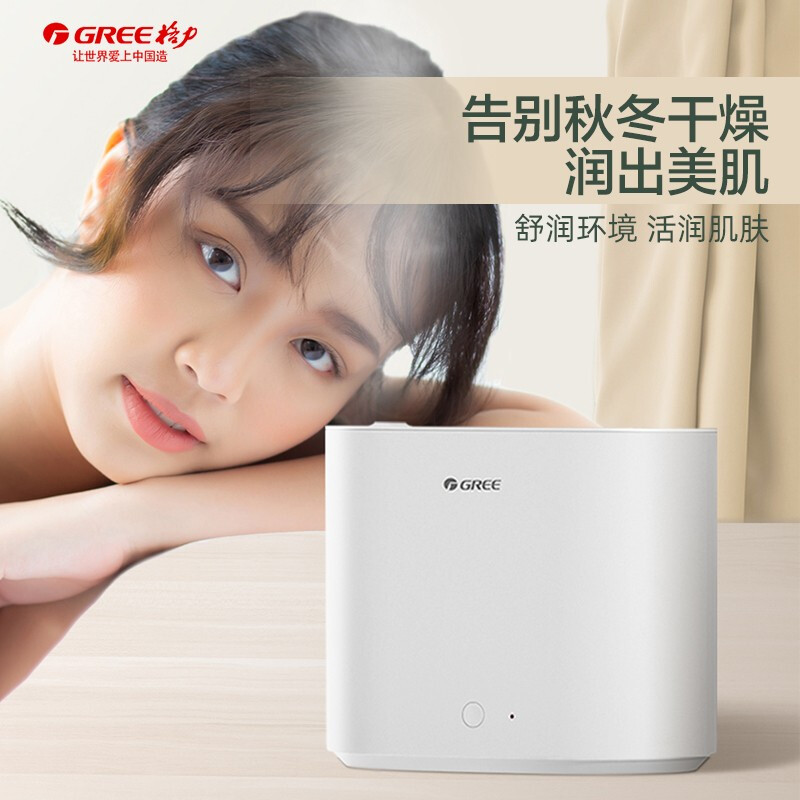 格力(GREE)加湿器家用卧室办公室桌面落地2L容量水箱上加水婴儿低躁迷你小巧空气加湿机 SC-2005白色高清大图