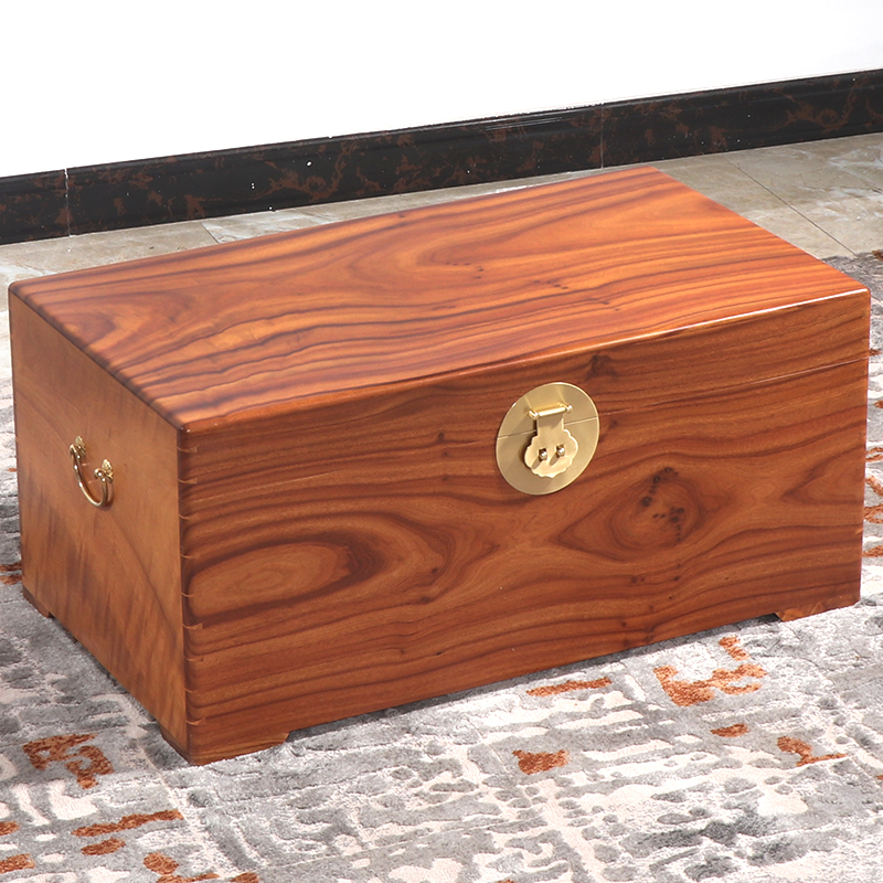 老料香樟木箱子整板字画箱子收纳香樟木结婚陪嫁箱中式衣箱樟木箱
