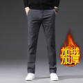 金盾(KIN DON)卡其色休闲长裤男士直筒宽松阔腿裤冬季厚款新款休闲裤男裤秋冬加大码肥佬黑色裤子 加绒金盾休闲裤w6602深灰色 31(2尺4)