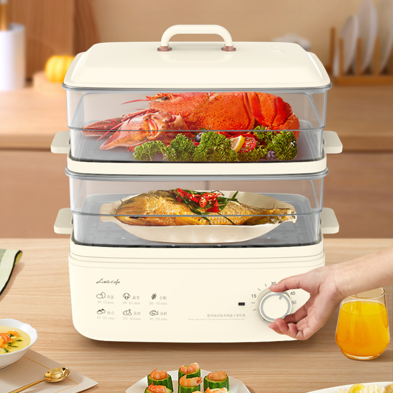 小画仙 多功能锅家用电锅蒸包子锅10升两层大容量电蒸笼 LDZL-8088高清大图