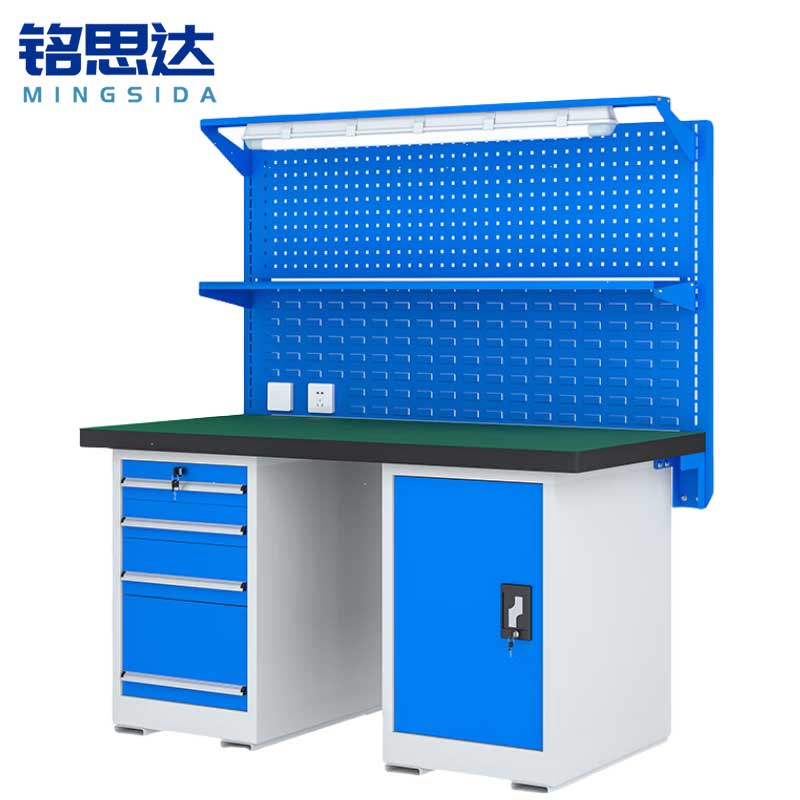 铭思达重型钳工操作台2.1米四抽一门张高清大图