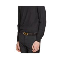 Salvatore FERRAGAMO菲拉格慕GANCINI系列双面可用可调节经典马蹄扣男士牛皮皮带腰带679974