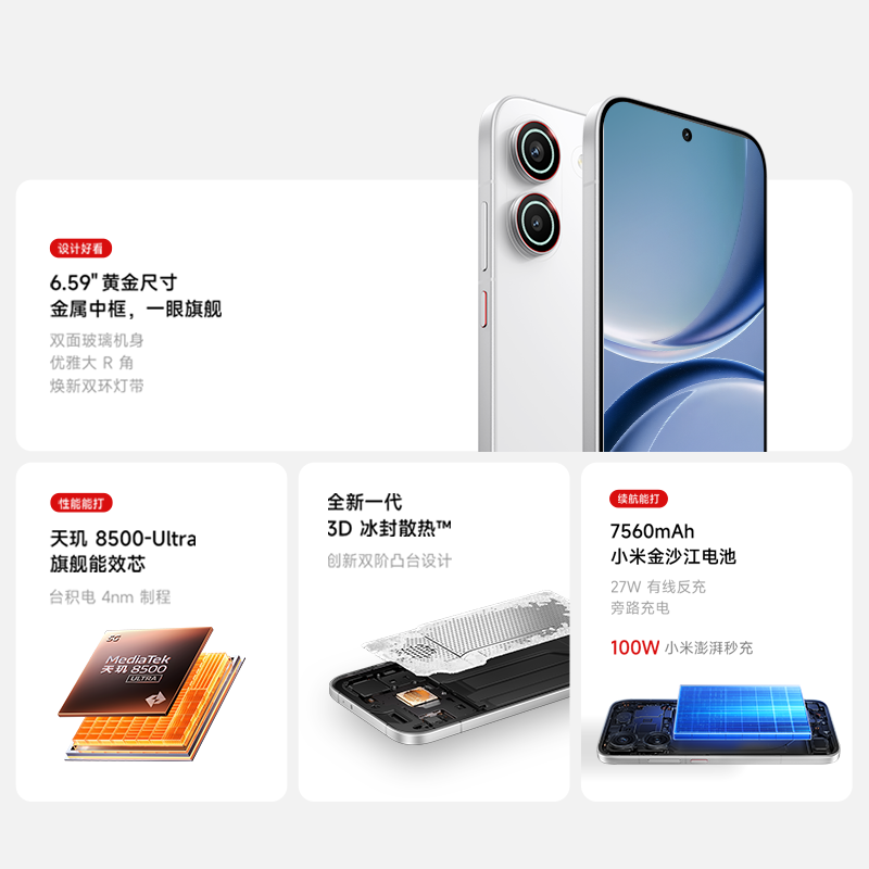 小米REDMI Turbo 5 祥云白 12GB内存 256GB存储 手机红米手机小米 新品正品红米turbo5高清大图