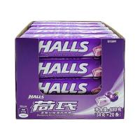 荷氏（HALLS）蓝莓口味薄荷糖 680g(34g×20条) 盒装
