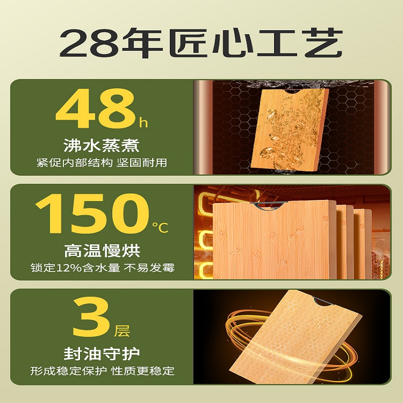 双枪DZ26600菜板抗菌防霉实木家用竹切菜板案板厨房面板水果擀和面粘砧板高清大图