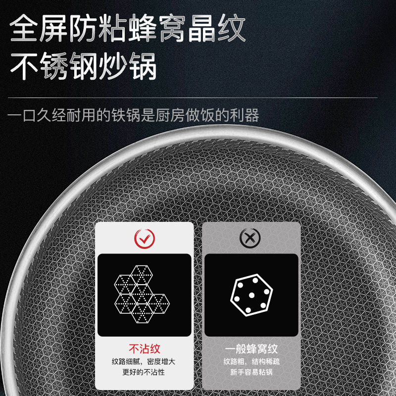 Haner韩尔 克林格304单面雕刻煎锅HR-BXG-03高清大图