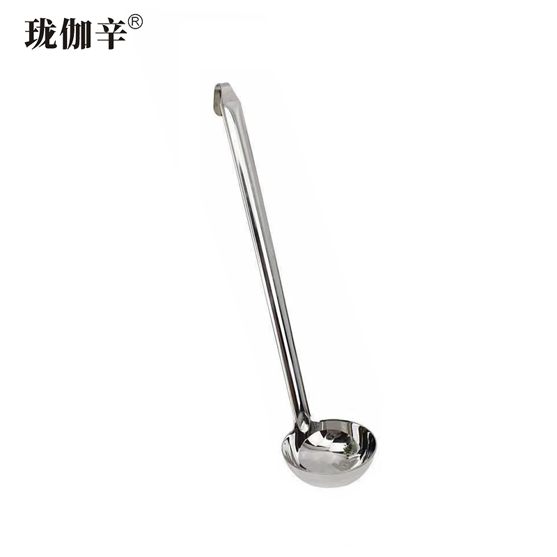珑伽辛 不锈钢长柄带钩汤勺 定量勺 长30.8cm/把高清大图
