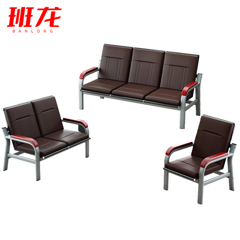 班龙休闲沙发组合1+2+3棕色套高清大图