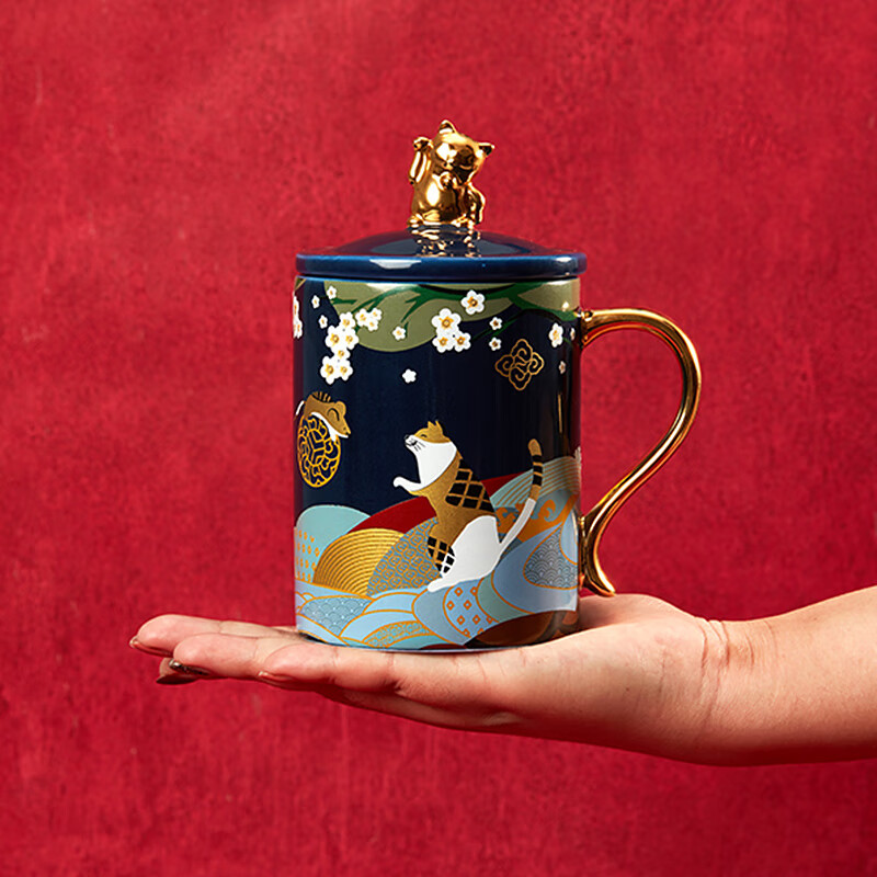 共禾京品 福猫鼠钱马克杯400ml(红色)高清大图