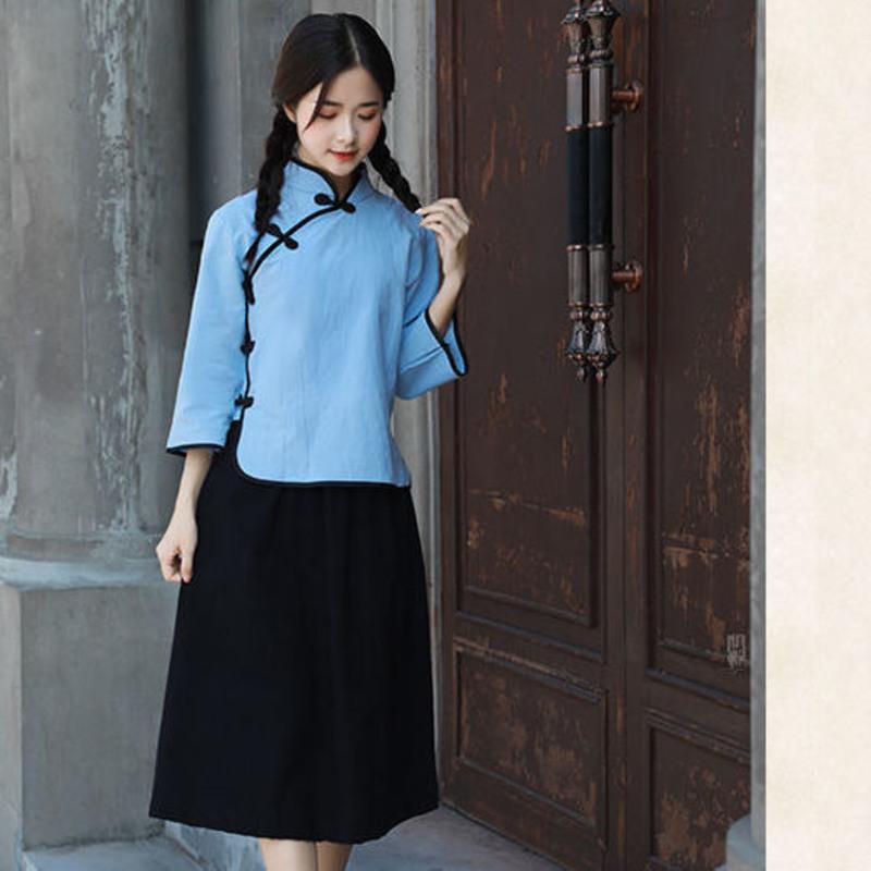 民国风女装五四青年装毕业班校服复古风学生装中山装舞台演出服装