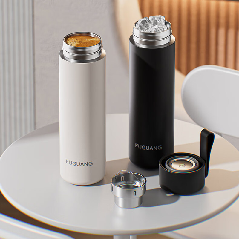 富光(FGA)保温杯316L不锈钢便携杯子 曜石黑 360ml FGZ2436高清大图