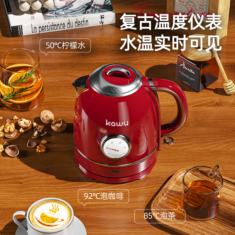卡屋(kawu)摩登复古电热水壶BL-SH8013高清大图