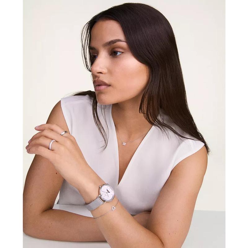 丹尼尔惠灵顿(Daniel Wellington)女士机械表月相显示银色不锈钢表带时尚简约防水手表高清大图