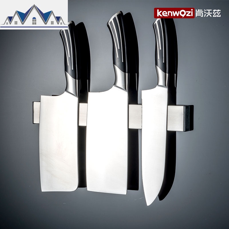 刀架壁挂式磁吸厨房用品304不锈钢家用刀具置物架刀座菜刀架收纳 三维工匠高清大图