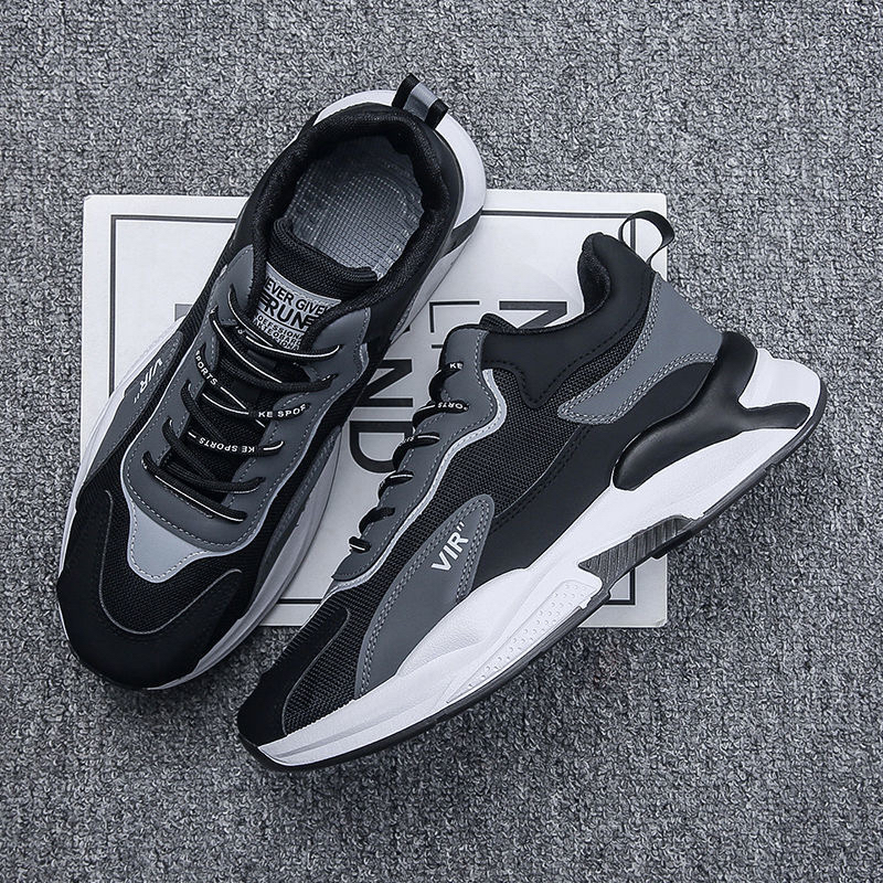 男鞋春季2022年新款男士休闲运动百搭跑步厚底老爹鞋子男潮鞋