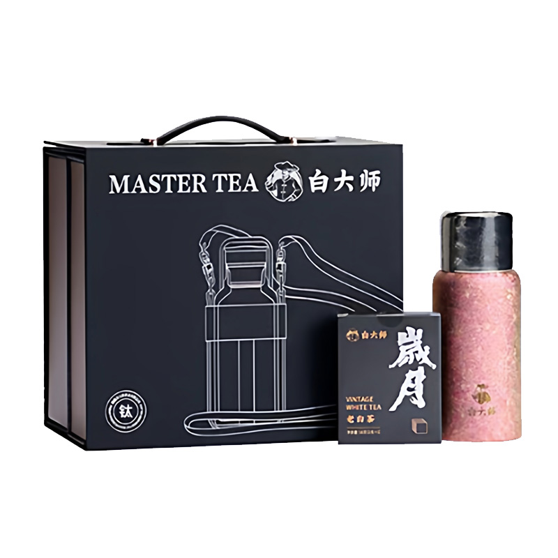 白大师福鼎白茶100g一级寿眉粉B款带钛杯礼盒bds096