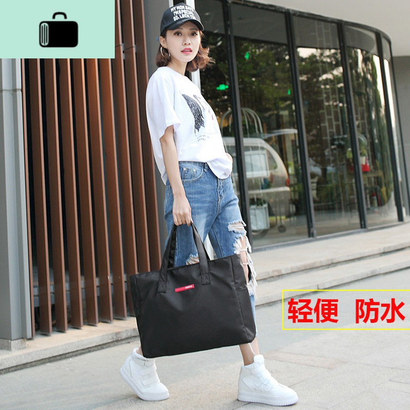 防水健身包行李袋短途小容量手提旅行包男女生加厚尼龙布包妈咪潮NEW LAKE女士手提包