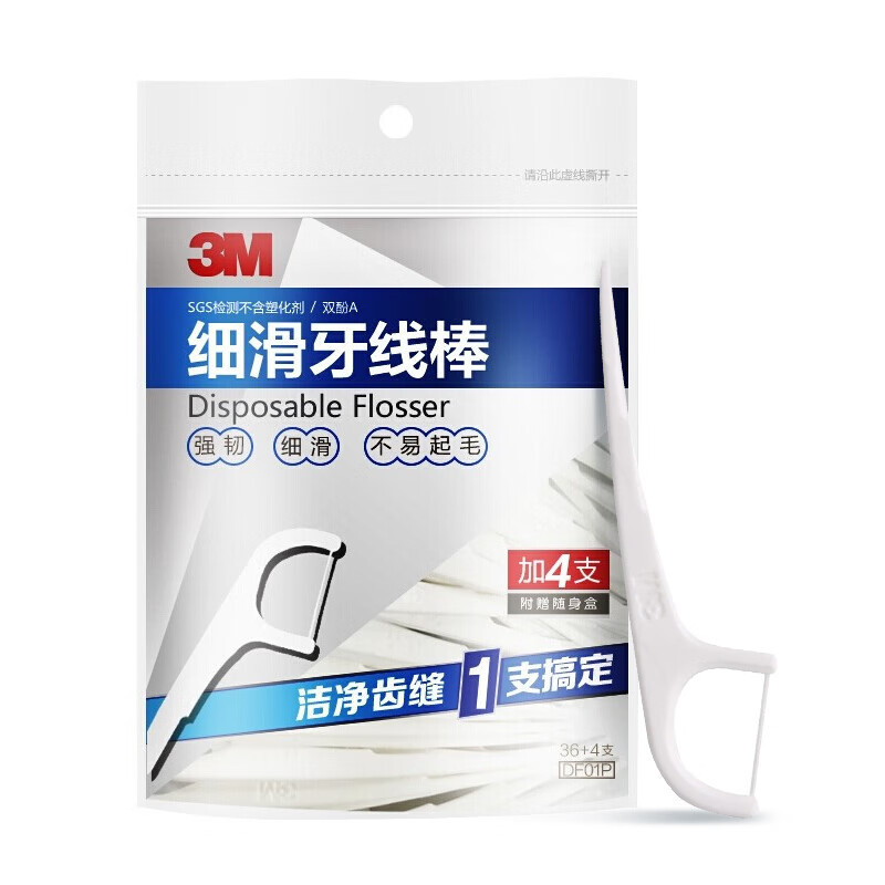 3M 细滑牙线 牙线棒 牙齿牙缝护理清洁 (36+4支)*2包