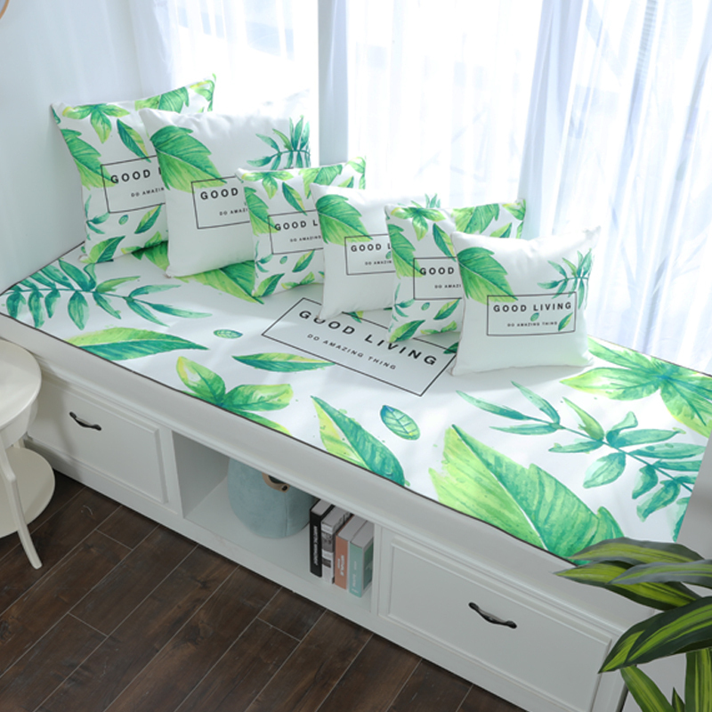 BONJEAN高密度海绵北欧飘窗垫窗台垫定做印花风沙发垫阳台榻榻米垫 水珠8cm飘窗垫