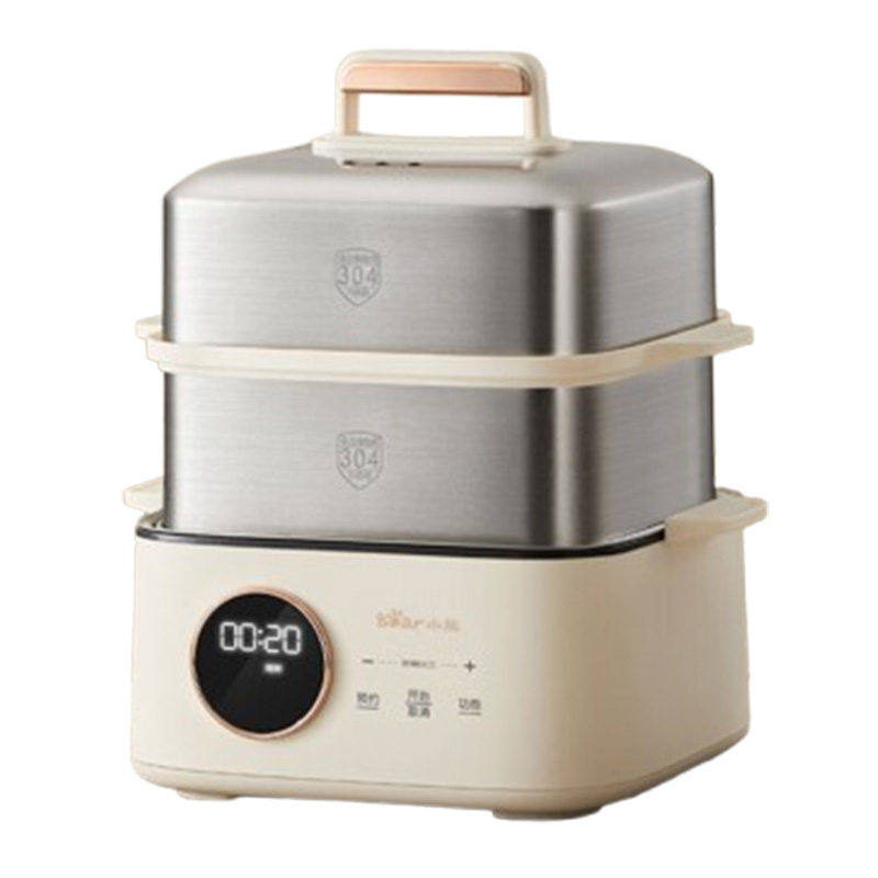小熊电蒸锅2.5L不锈钢大容量智能蒸煮一体机DZG-B23W1