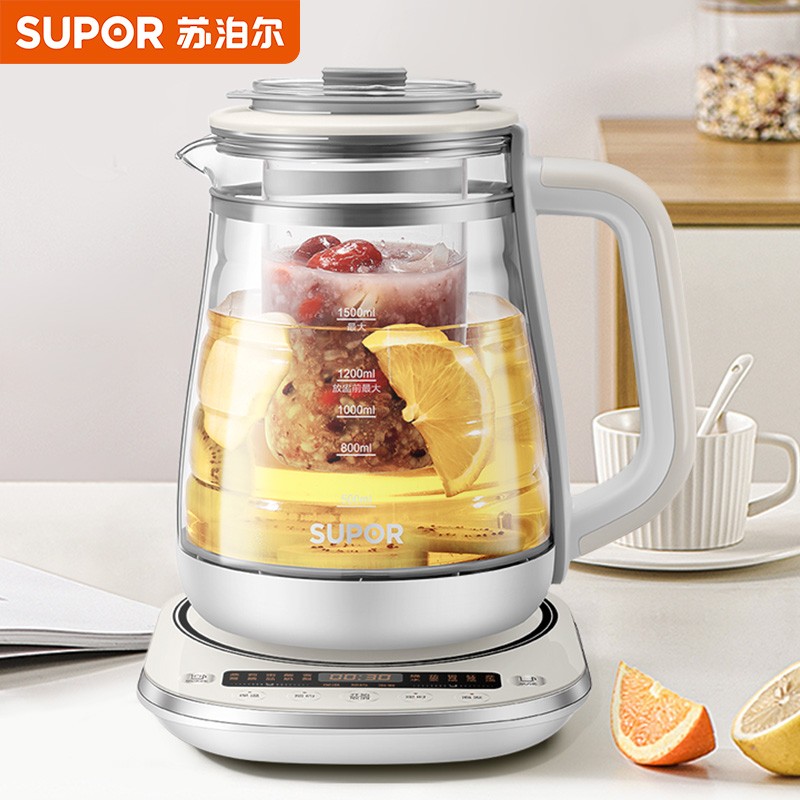苏泊尔(SUPOR)养生壶 煮茶器 煮茶壶燕窝壶1.5L电水壶电热水壶花茶壶电茶壶 SW-15Y11