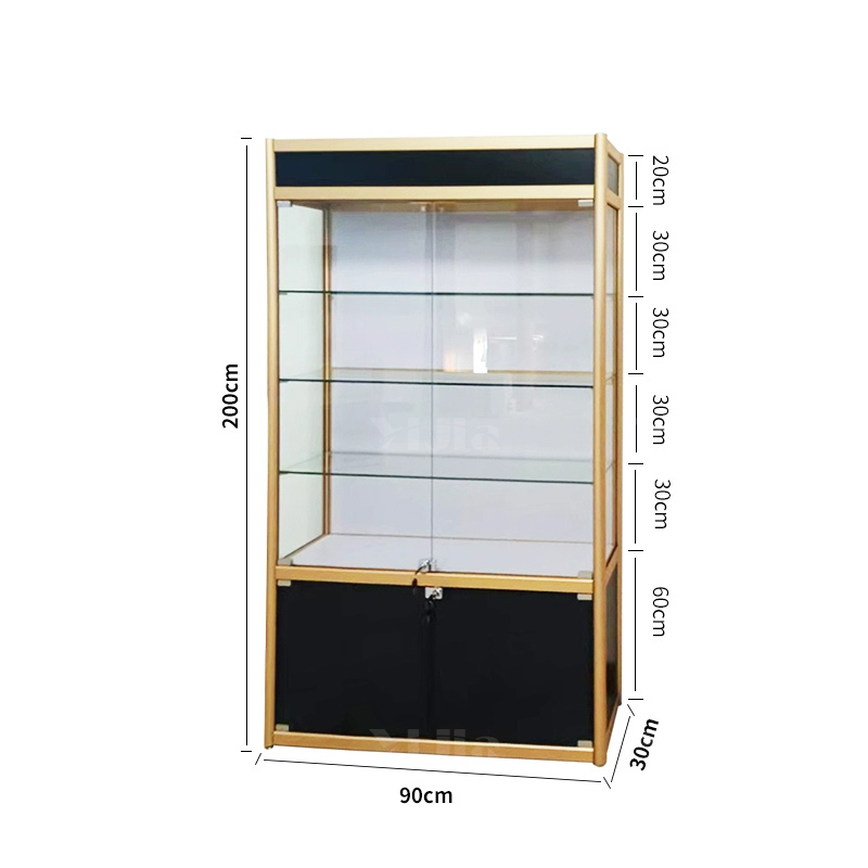 翌嘉YJ4123115 玻璃展柜奖牌奖杯展示柜展架模型产品陈列柜 900*300*2000高清大图