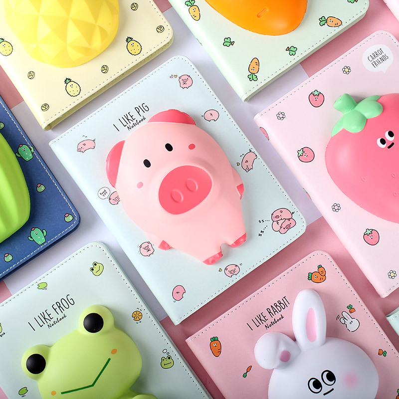 笔记本解压网红可爱胡萝卜立体动物日记本可爱减压本减压本发泄本减压