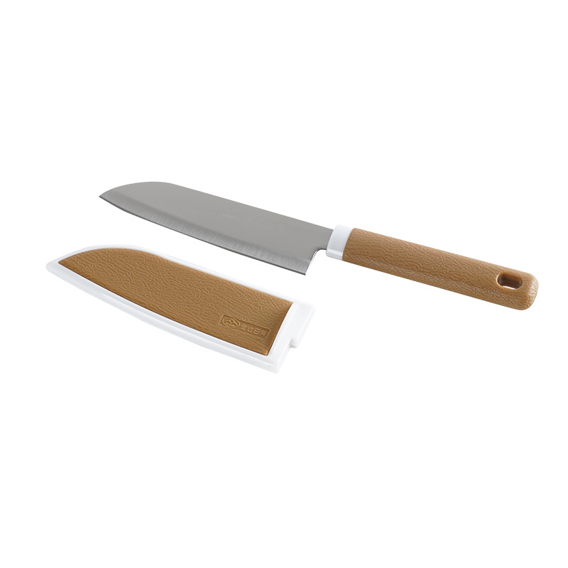 水果刀家用折叠水果刀瓜果刀不锈钢多功能迷你小号随身便携小刀姜黄色