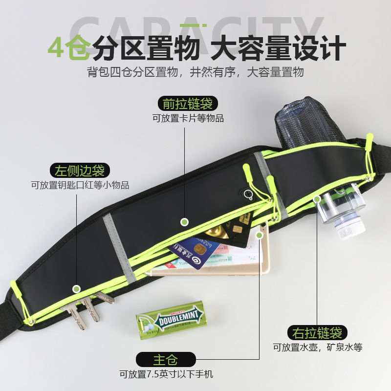 旅行跑步腰包男运动骑行多功能装备手机包袋防水腰带女高清大图
