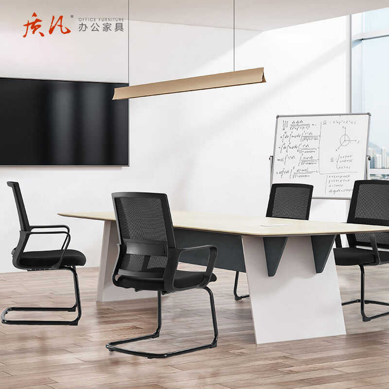 质凡弓形办公椅职员网布电脑椅 网布弓形椅高清大图