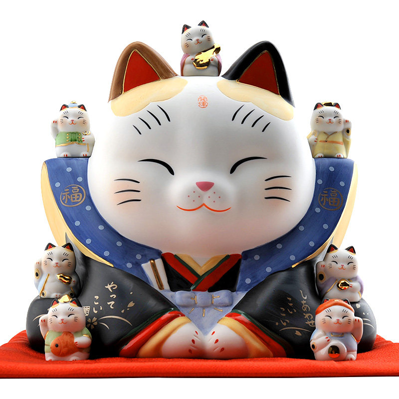 日本猫摆件 开业 店铺收银台猫存钱罐大号 储蓄罐 三维工匠 仅大号猫22.5cm猫高清大图