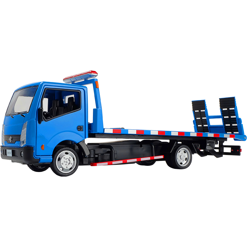 日产nissan合金车汽车拖车模型汽车运输车清障车货车声光玩具卡车白色