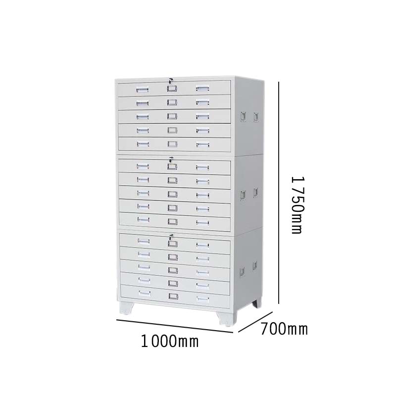 正斌底图柜工程资料图纸柜0号4号抽屉柜文件柜地图柜菲林柜图纸收纳柜1号三节1000*700*1750 灰白色高清大图