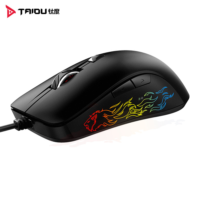 钛度(Taidu)TSG600K 预言者智能版 黑色 磨砂火狮 RGB游戏鼠标 绝地逃生吃鸡鼠标