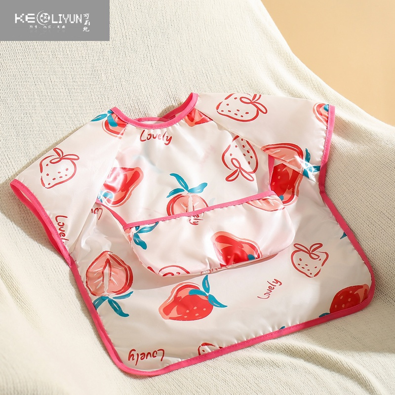 可莉允宝宝吃饭围兜饭兜儿童防水防脏背心式罩衣反穿衣婴儿辅食无袖