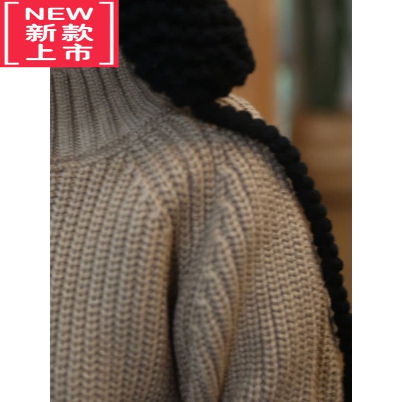 可莉允砚台家韩版儿童毛衣男女童半高领粗针宝宝套头2022秋冬新款加厚潮图片