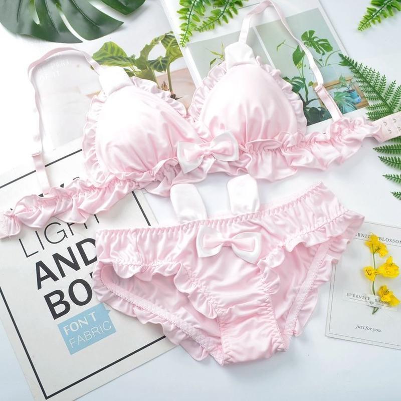 内衣文胸套装少女风文胸胸罩女士内裤学生可爱韩版白色兔子单内衣s[65