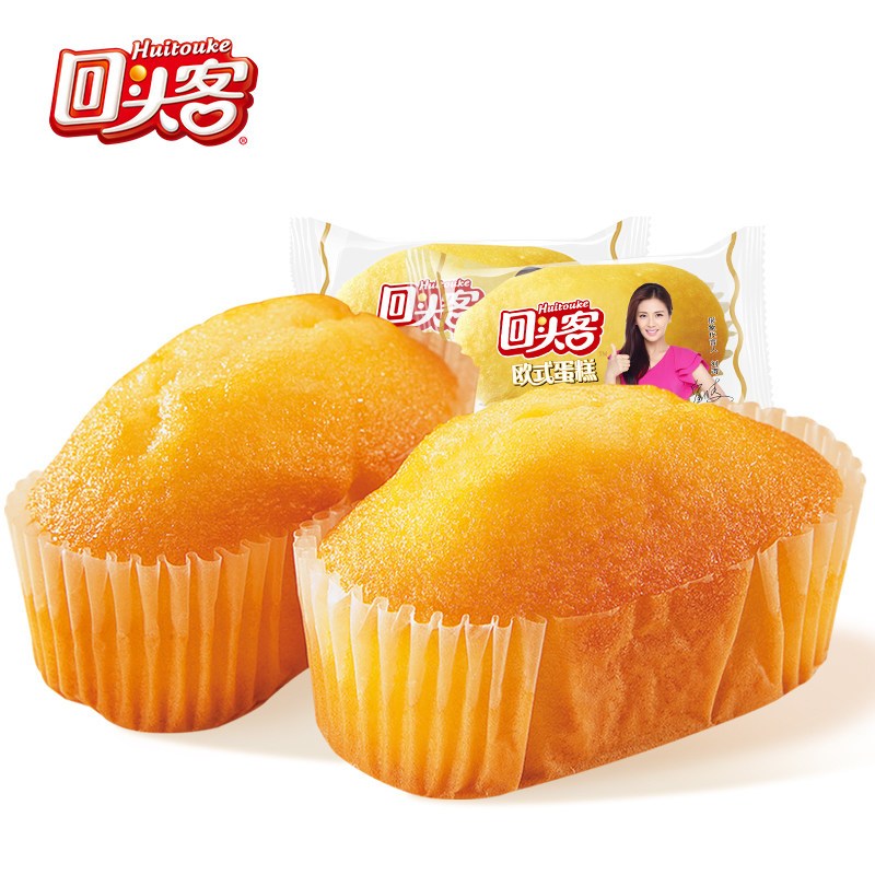 回头客 欧式蛋糕 香橙味500g 面包早餐食品糕点点心休闲办公零食品 Huitouke