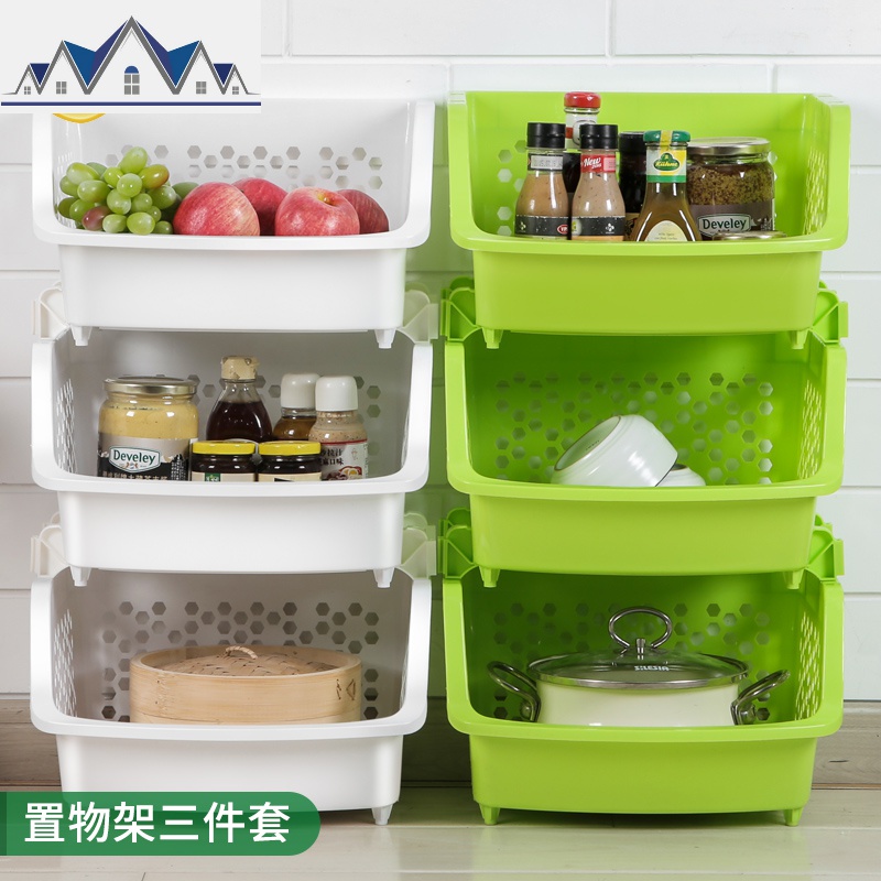 厨房蔬菜置物架落地收纳筐储物架果蔬菜篮架调料家用多层放菜架子 三维工匠高清大图
