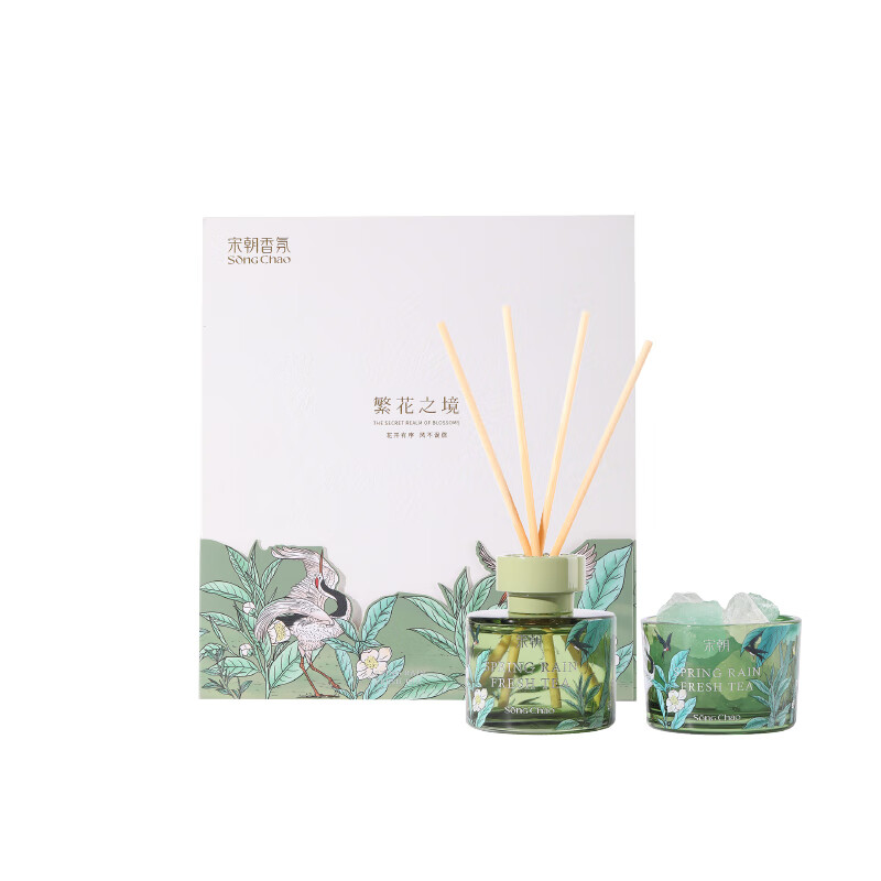 宋朝 繁花之境香薰+扩香石礼盒 春雨清茶[清新茶香调]高清大图