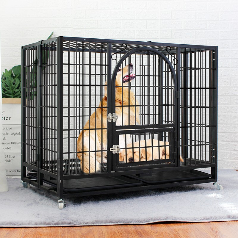 [折叠免安装]狗笼狗笼子大型犬中型犬小型犬加固猫笼子泰迪金毛拉布拉多哈士奇宠物笼子狗狗高清大图