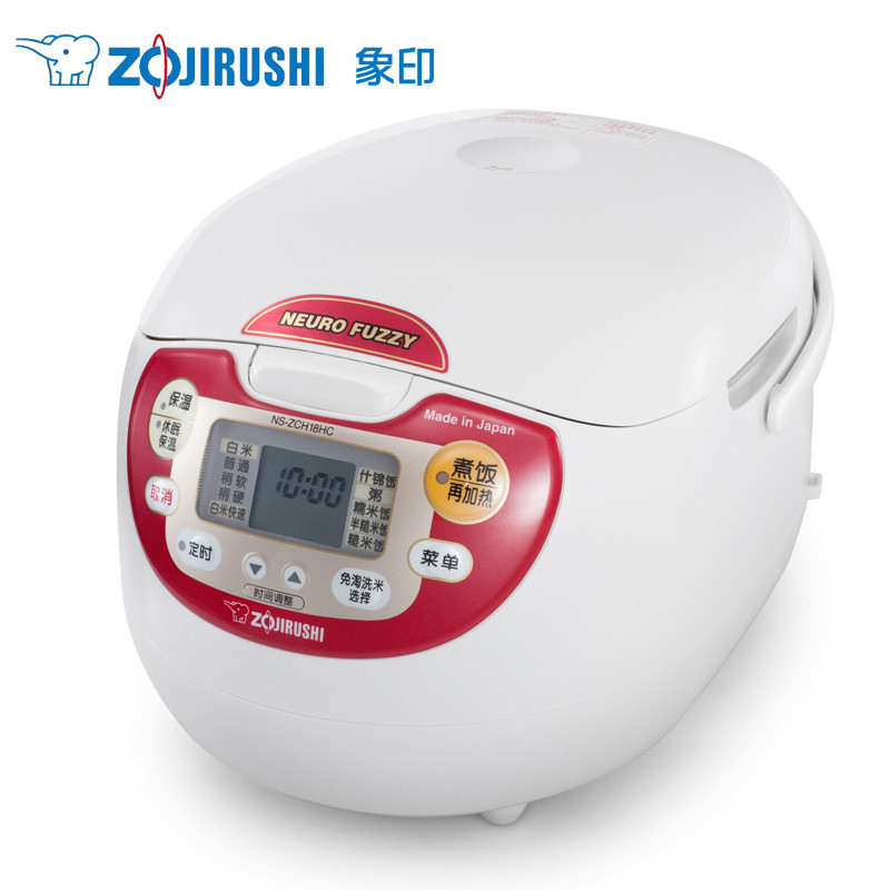 象印(ZO JIRUSHI)电饭煲NS-ZCH18HC 日本原装进口微电脑电饭煲三维立体加热合金内胆6-10人份红色5L