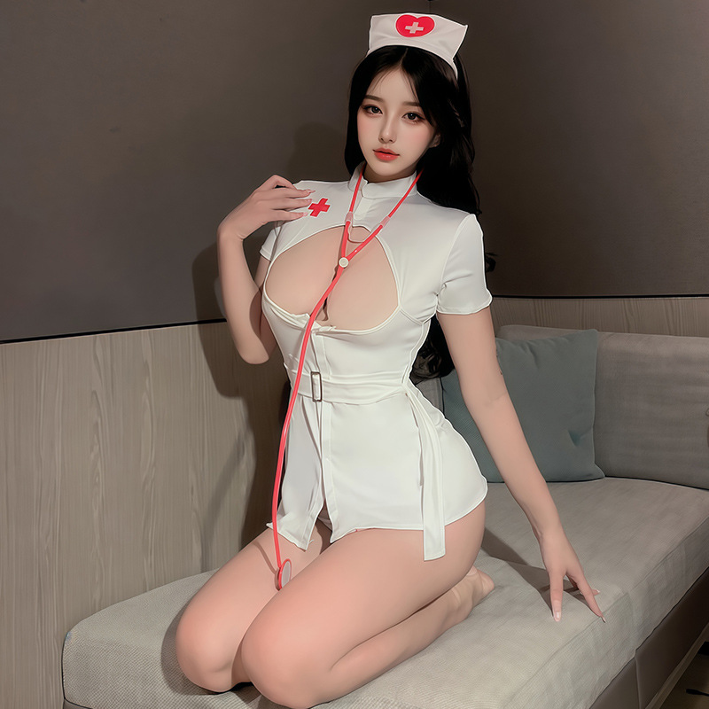 九里晴川内衣性感睡衣蕾丝透V领镂空紧身开裆免脱女成人用品 TZ071 均码_378_992高清大图