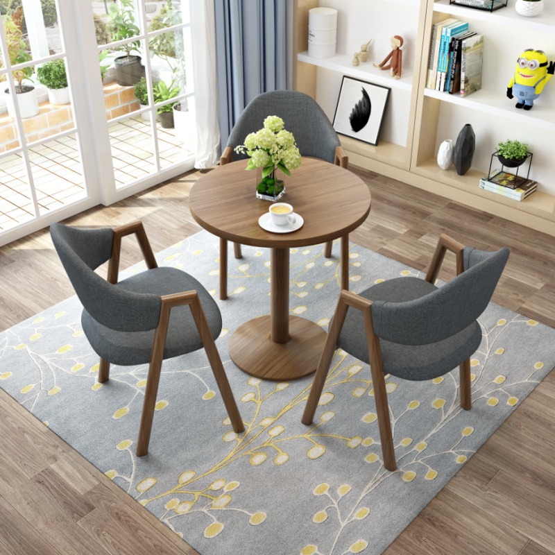 迅众 洽谈桌椅800*800*750mm 组合办公会客桌椅休闲创意小圆桌商务洽谈接待桌椅店铺桌椅组合阳台椅高清大图