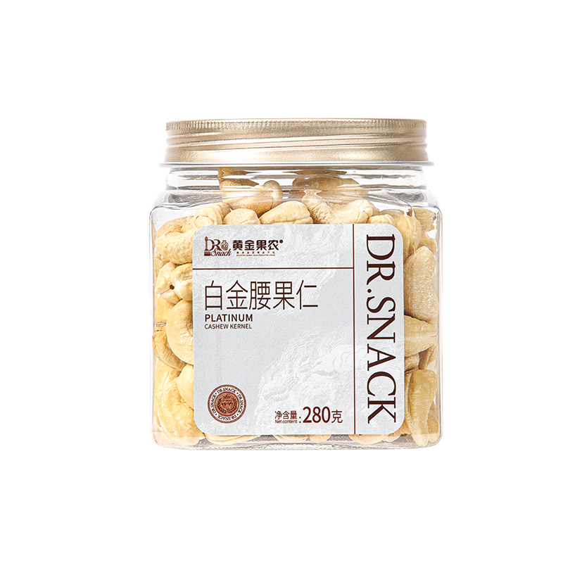 黄金果农DR.SNACK白金腰果仁280克罐装不带壳果仁香脆可口每日坚果零食高清大图